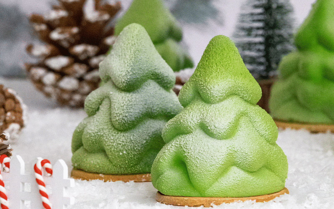 Pinos helados de Navidad